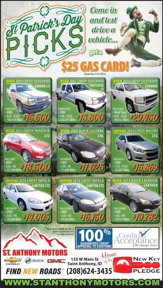 Weekly Specials St. Anthony Motors GMC in St. Anthony ID